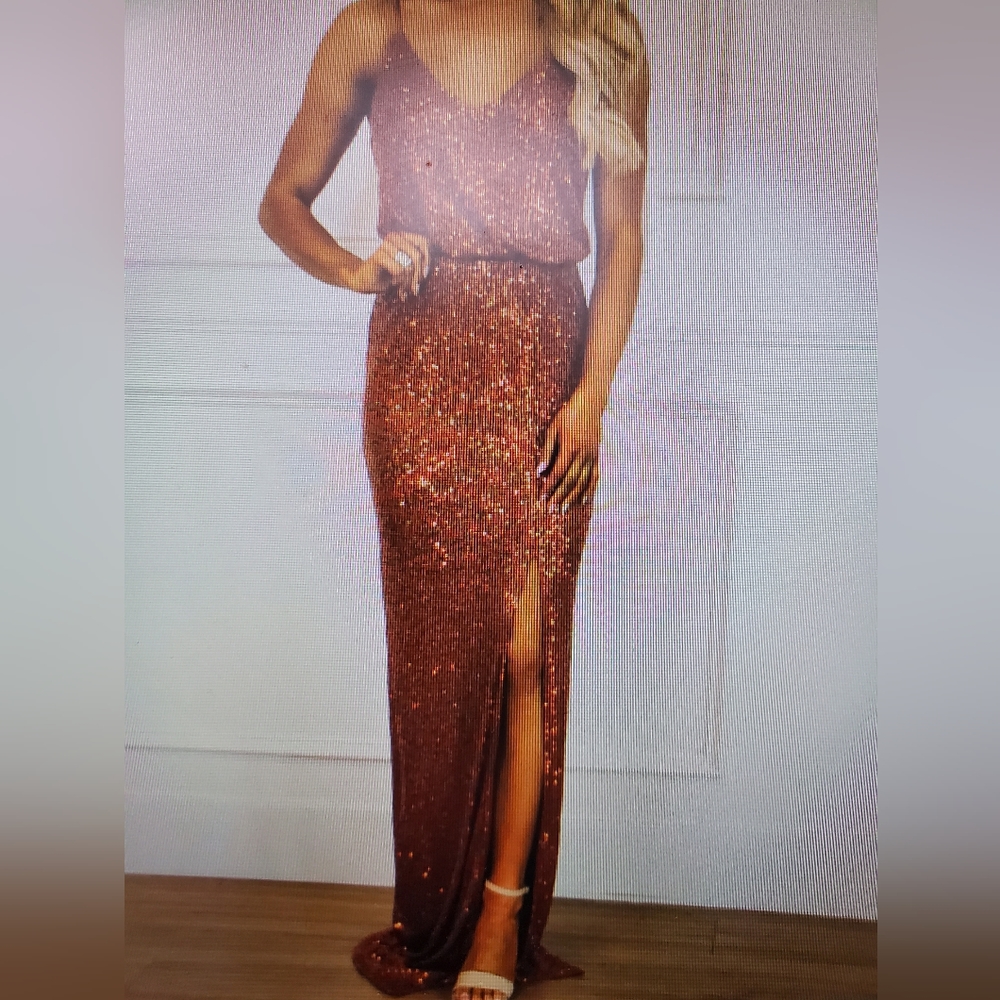 Bella and Bloom sequin blouson maxi dress